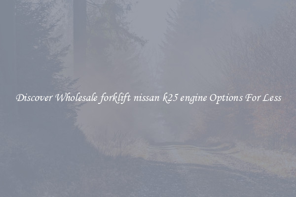 Discover Wholesale forklift nissan k25 engine Options For Less