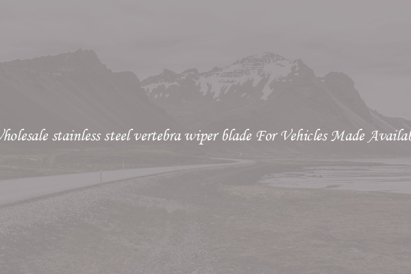 Wholesale stainless steel vertebra wiper blade For Vehicles Made Available