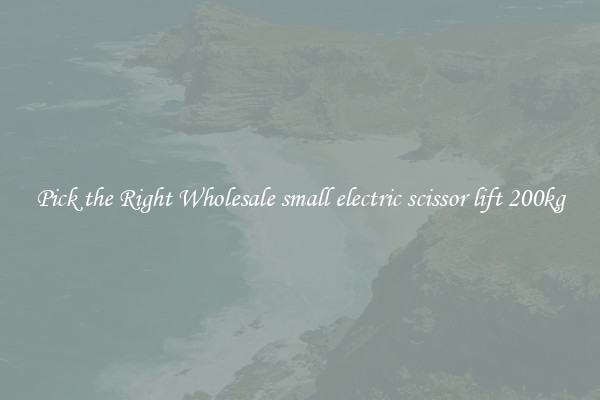 Pick the Right Wholesale small electric scissor lift 200kg