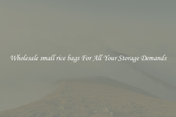 Wholesale small rice bags For All Your Storage Demands