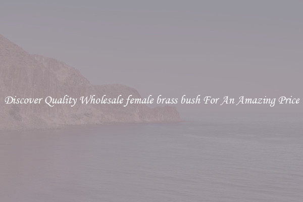 Discover Quality Wholesale female brass bush For An Amazing Price